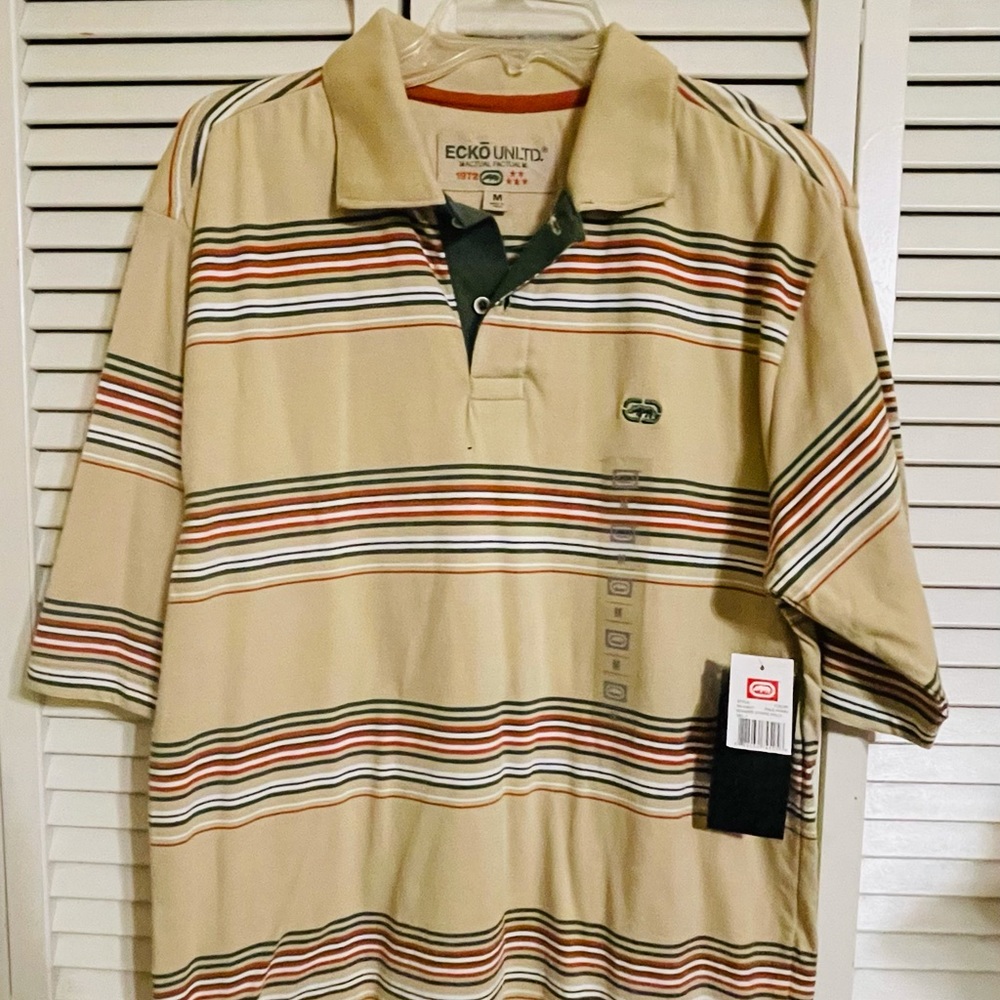 NWT ECKO UNLTD Bomber Stripe Polo Shirt